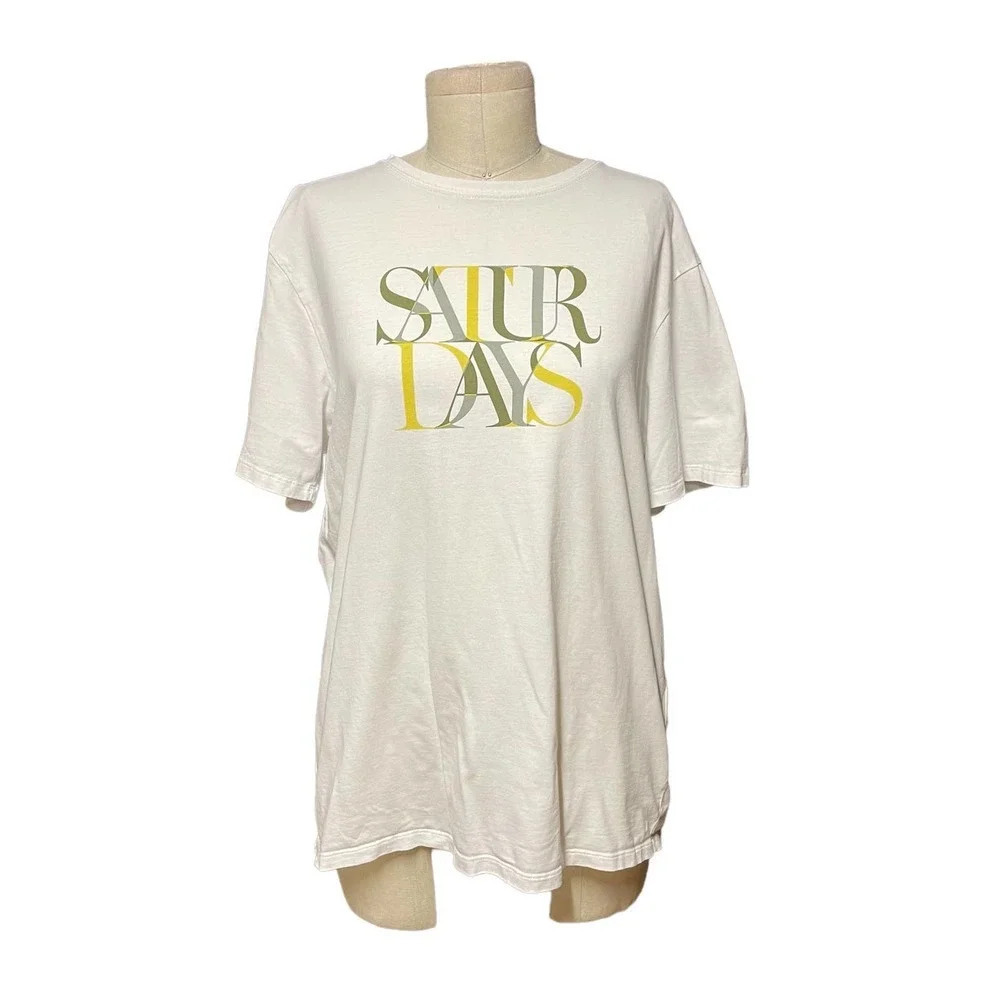 Saturdays New York City White‎ Logo Tee Shirt Size Large